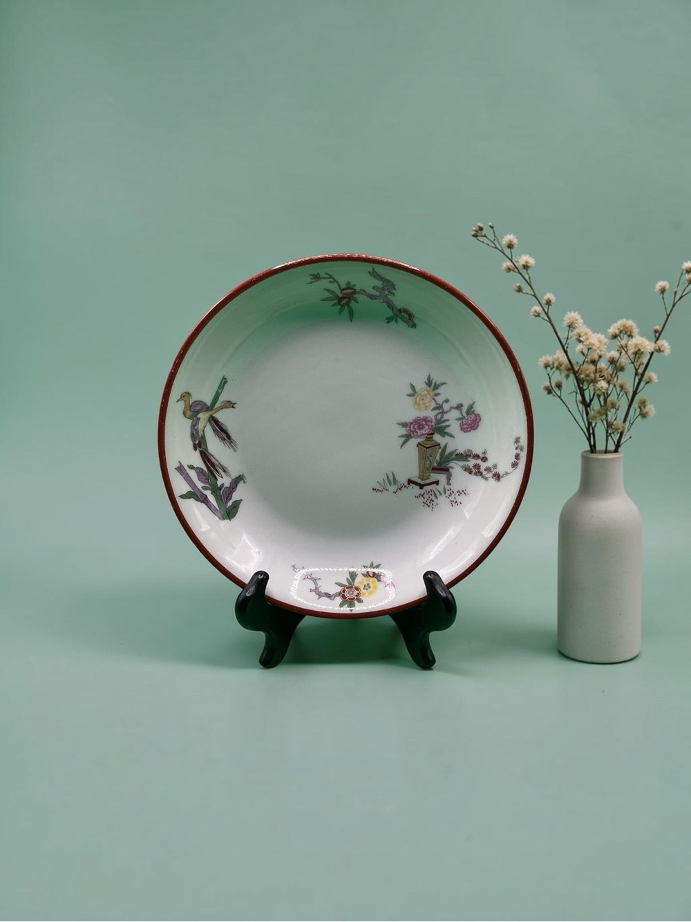 Antique Jean Pouyat Limoges France Salad Bowls w/Bird and Floral Motif Set of 5